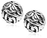 Sterling Silver 8mm Open Filigree Stud Earrings