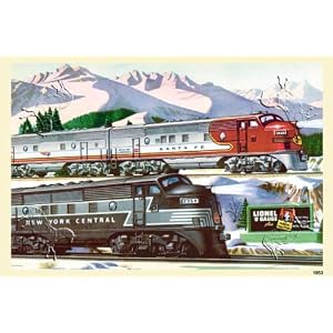 Canvas Print, Santa Fe and New York Central Locomotives – 36 x 24