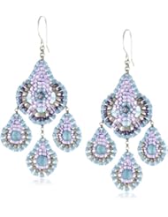Miguel Ases Blue Quartz and Silver Small Chandelier Drop Earrings