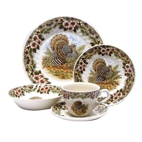 Churchill China Thanksgiving Turkey Multi Colors 20-Piece Dinnerware Set, Service for 4 by Churchill China