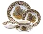 Churchill China Thanksgiving Turkey Multi Colors 20-Piece Dinnerware Set, Service for 4