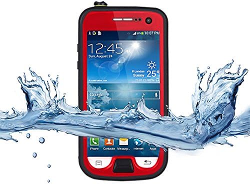 VISIONWIDE® For Samsung Galaxy S4MINI（FOR S4 MINI ONLY) Waterproof Dustproof Snowproof Shockproof Hard Armor Protective Cover Case (Red)