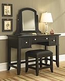 Home Styles 5531-72 Bedford Vanity Table and Bench, Black Finish Home Styles 5531-72 Bedford Vanity Table and Bench, Black Finish