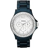 Fossil Damen-Multifunktionsuhr Keramik dunkelblau CE1045