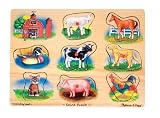 kids and infants educational toys item: Melissa and Doug Farm Sound Puzzle