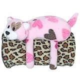 Bear Laying Squishy Animal W Painted Leopard Microcozy Throw Set by 