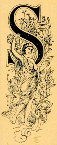 1921 Art Nouveau Initial Cap Letter 