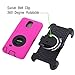 Galaxy Note 4 Case, Honeycase Military Extreme-Duty Shockproof Rugged Hybrid Armor Case Cover with Belt Clip Holster Rotating Kickstand and Screen Protector for Samsung Galaxy Note 4 (Pink)