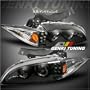 Genki Tuning - 1995-1999 (1996 1997 1998 1999) Chevy Cavalier Dual Halo LED Black Housing Performance Projector HeadLights HeadLamps Head Lights Lamps 95 96 97 98 99