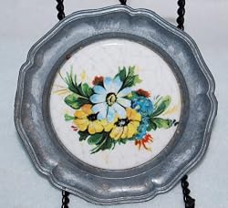 Vintage Floral Coasters with Floral Tile Center