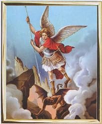 Saint Michael Archangel Framed Art, 8" x 10" - MADE IN ITALY