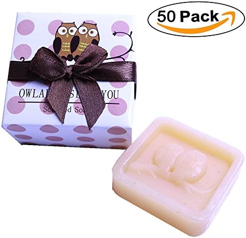 Aistore Cute Mini 50 Pieces Owl Style Handmade Scented Soap Guests Keepsake Gift for Wedding Gift Baby Shower Favors, Parties, Thanksgiving Gifts