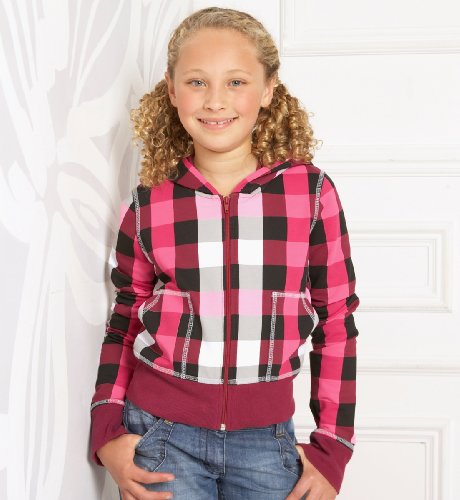 Girls' Limited Pure Cotton Hooded Check Top
