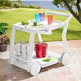 BrylaneHome Resin Folding Bar Cart (WHITE,0)