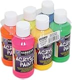 Sargent Art Fluorescent Acrylic Paint Set, 4-Ounce, 6-Pack