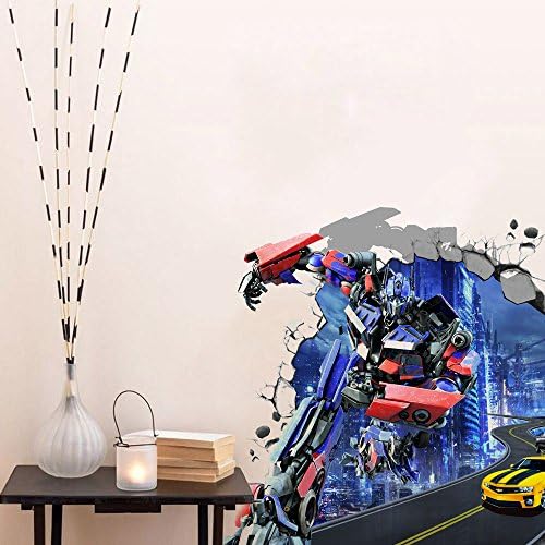 Gigiland Studio 22X28" Optimus 3D Window View Decal Wall Sticker Art Mural Boys Room Girls Room Kids Room Décor Nursery Decor Wall Decor Home Décor Office Décor Room Deco Wall Art Gift N005