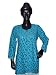 New Designer Kurtis- Blue Cotton Tunics Printed Valley of Flowers S From India For Free Shipping