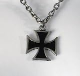 Iron Cross Necklace Punk Pendant Chain Black Metal Rock