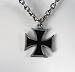 Iron Cross Necklace Punk Pendant Chain Black Metal Rock
