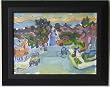 Ocean Avenue Carmel, Original Oil Painting on Canvas By Carmel Art Association Artist Victor Di Gesu - Framed Artwork