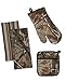 4 Piece RealTree Camo Kitchen Set - 2 Towels, Oven Mitt, Potholder