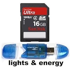 16GB SDHC SD 16 GB Sandisk Ultra Speicherkarte f�r Canon EOS 550D/ EOS 500D/EOS 1000D/EOS 60D/EOS 1100D/EOS 600D/EOS 450D/EOS 300X/EOS 400D/EOS 50D/Nikon D3100/D5000/D7000/D90/D5100/D300S/D700/D3000/D70s/Sony SLT-A55VL/DSLR A290L/SLT-A55V/SLT-A33/DSLR-A550L/DSLR-A580Y/DSLR-A580L/Alpha 900/DSLR-A500Y/SLT-A55VY/DSLR-A230L/Panasonic Lumix DMC-G1K/Pentax K-5/K7/K-r/K-x + Lights and Energy Micro USB SDHC Reader