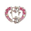 Hair Clip - H61 - Heart set with Swarovski (tm) Crystal Stones - Small Size ~ Rose (Pink)