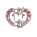 Hair Clip - H61 - Heart set with Swarovski (tm) Crystal Stones - Small Size ~ Rose (Pink) (ap)