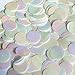 Sequin White Opaque Iris Rainbow Iridescent Round 20mm Center Hole Couture Loose Paillettes