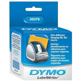 DYMO LabelWriter Filing Label, Hanging File Tab Inserts 1 5th Cut, White, 9 16 x 2, 260 per pack by