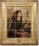 IMAGE OF Dante Rossetti Mythology Kitchen Tile Mural 17. 17x21.25 inches using (20) 4.25x4.25 ceramic tiles.