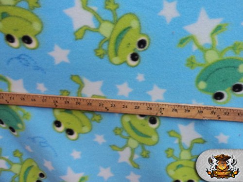 Fleece Printed Fabric FROG STARS / 58
