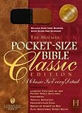 The Holy Bible: The Holman Christian Standard Pocket-Size,  Black and Tan Suede Duo-Tone, Slide Tab Closure, Words of Christ in Red,