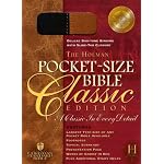 The Holy Bible: The Holman Christian Standard Pocket-Size,  Black and Tan Suede Duo-Tone, Slide Tab Closure, Words of Christ in Red, book cover