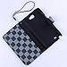 RAYTOP Luxury Brand Designer Black and Gray Checks Leather Cases Covers Wallet for Samsung Galaxy Note 2 N7100 Men Guys Checkered Classy Decent Simple Gift High Quality Stylish