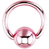 18 Gauge Light Pink Electro Titanium BCR Captive Ring -1/4"