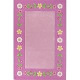 Kidding Around Pink Floral Fun Kids Rug Size: 2' x 3' Rectangle