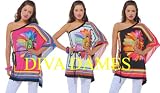 Flower Print One Shoulder Tunic Dress Colourful Combination