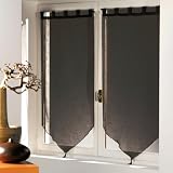 Paire de voilage (H120 cm) Luminea Noir