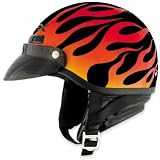 AFX FX-7 Flame Half Motorcycle Helmet Black Small