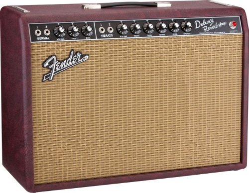 Fender Limited Edition 65 Deluxe Reverb 22W 1x12 Tube Guitar Combo Amp Wine Red
