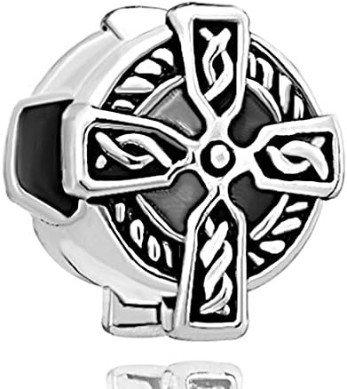 Pugster Silver Plated Celtic Claddagh Irish Cross Charm Fits Pandora Bead Bracelet
