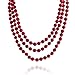 Bling Jewelry Classic Western Style Hand Knotted 10MM Round Ball Bead Endless 70 Inch Long Strand Double Triple Wrap Layer Red Necklace For Women