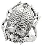 Sterling Silver Scarab Poison Ring (Available in Sizes 6 to 10) size 10