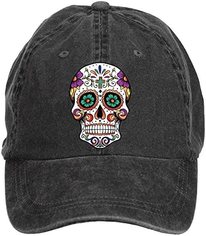 Wulagui Sugar Skull Washed Adjustable Baseball Cap