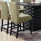 Set of 2 24"H Counter Height Stools in Green Microfiber