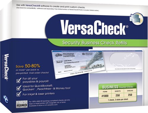 VersaCheck Refills Form # 1000 Business Voucher Check, Blue Prestige, 250 Sheets/250 Checks VersaCheck Refills Form # 1000 Business Voucher Check, Blue Prestige, 250 Sheets/250 Checks