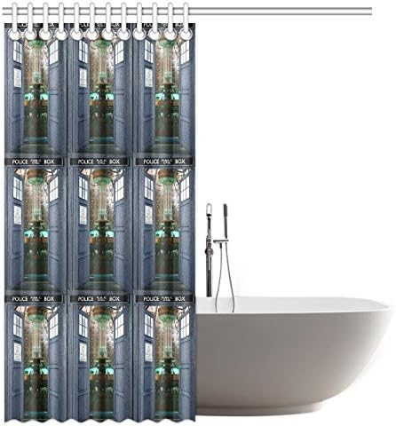 MOXUR Doctor Who Tardis Shower Curtain 60"x72" - Waterproof Polyester Fabric