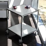 system4 roller coffee table and side table, color WHITE. UPC 814495011898