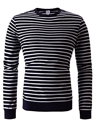 REGNA X Basic Men's Long Sleeve Crew Round Neck Knit Sweater
